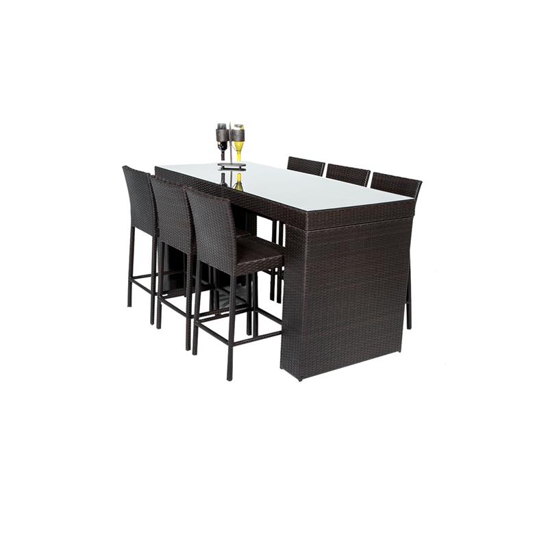 Belle Bar Table Set With Barstools 7 Piece Outdoor Patio Furniture 6091022354633 Ebay