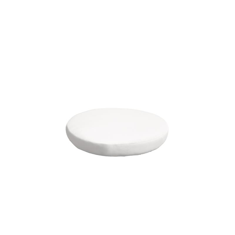 TK Classics 6 inches High Back Cushion for Round Ottoman in Sail White