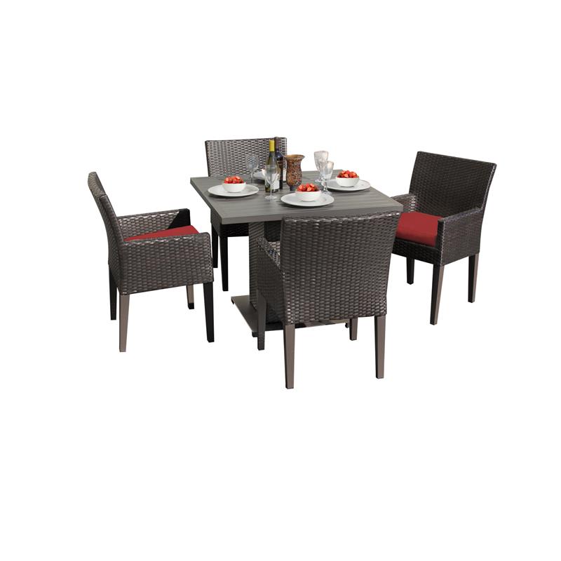 Belle Square Dining Table With 4 Chairs In Terracotta