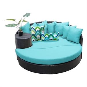 belle circular sun bed - outdoor wicker patio furniture in aruba
