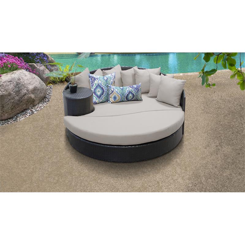 Belle Circular Sun Bed - Outdoor Wicker Patio Furniture in Beige ...