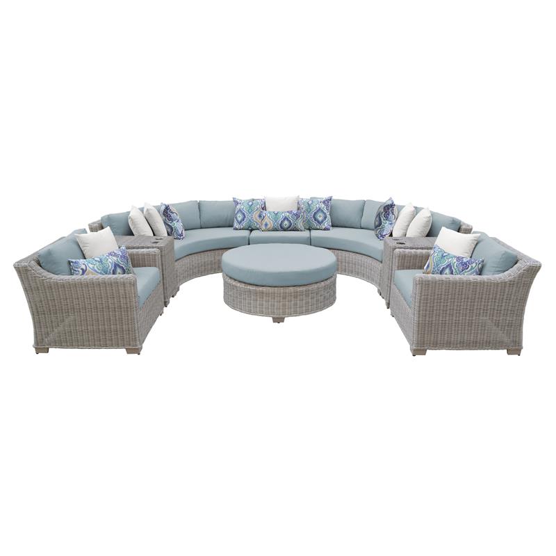 Coast 8 Piece Outdoor Wicker Patio Furniture Set 08e in Spa Cymax