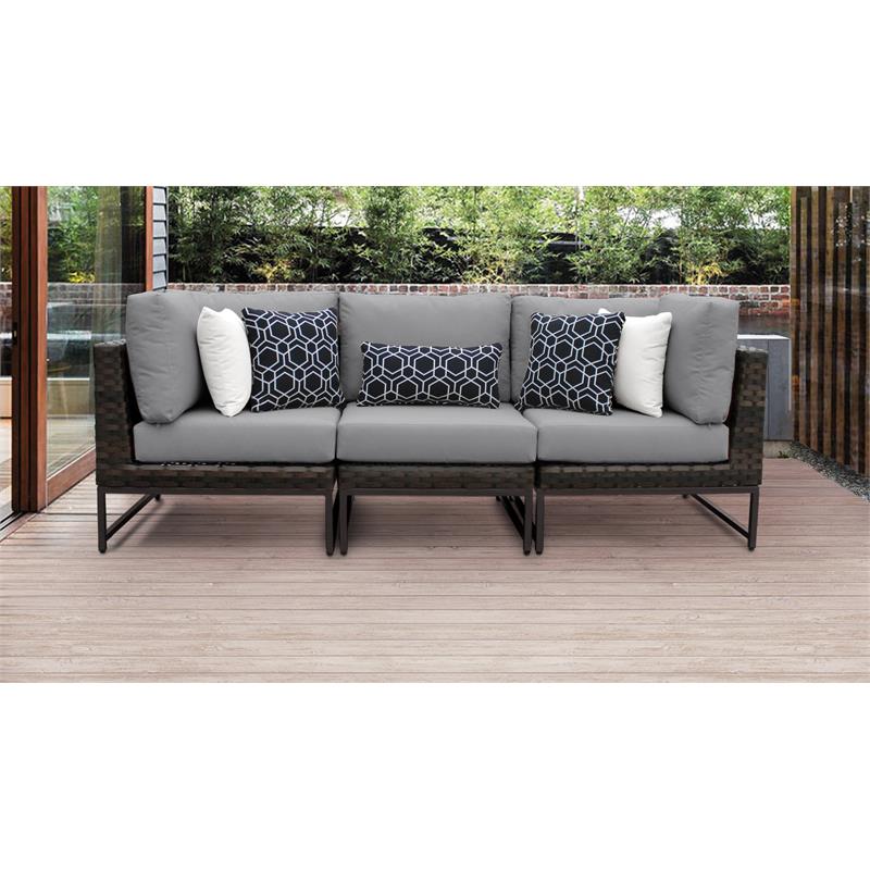 Barcelona 3 Piece Outdoor Wicker Patio Furniture Set 03c In Grey Outdoor Wicker Patio Furniture Set 03c