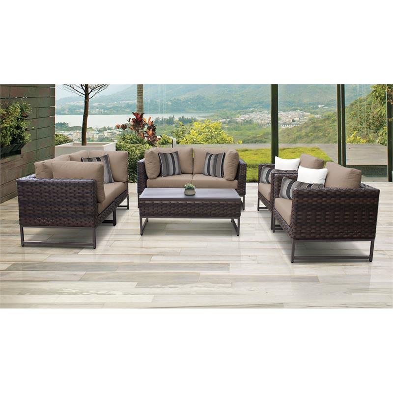 Barcelona 7 Piece Outdoor Wicker Patio Furniture Set 07e ...