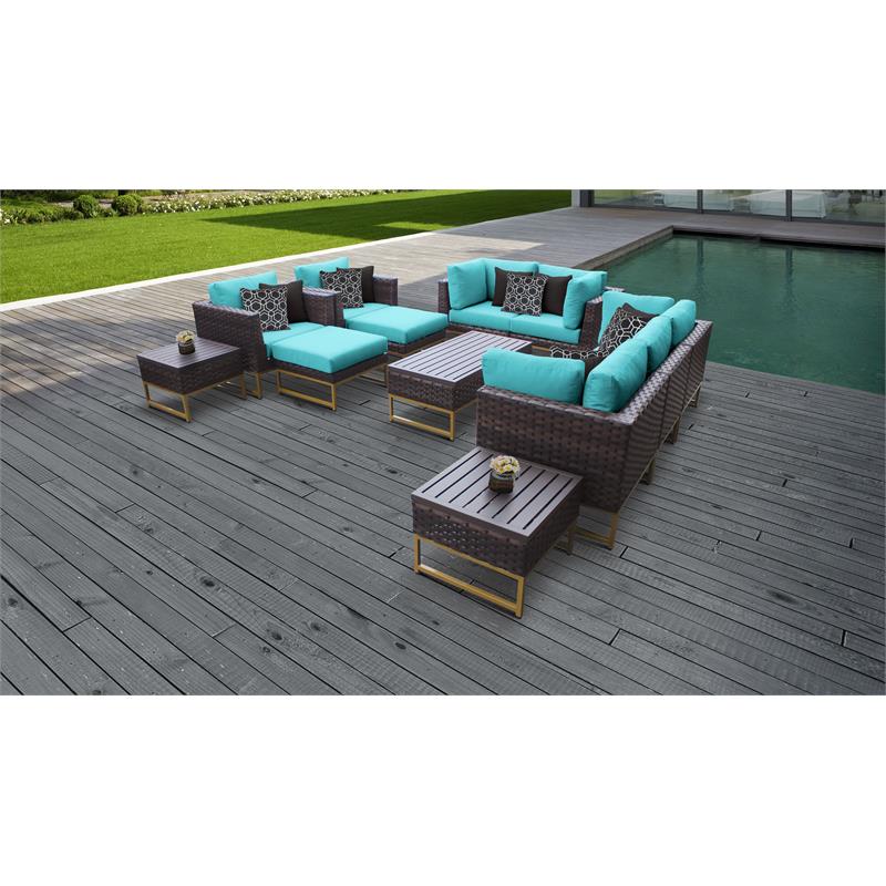 Details About Barcelona 12 Piece Outdoor Wicker Patio Furniture Set 12h In Aruba