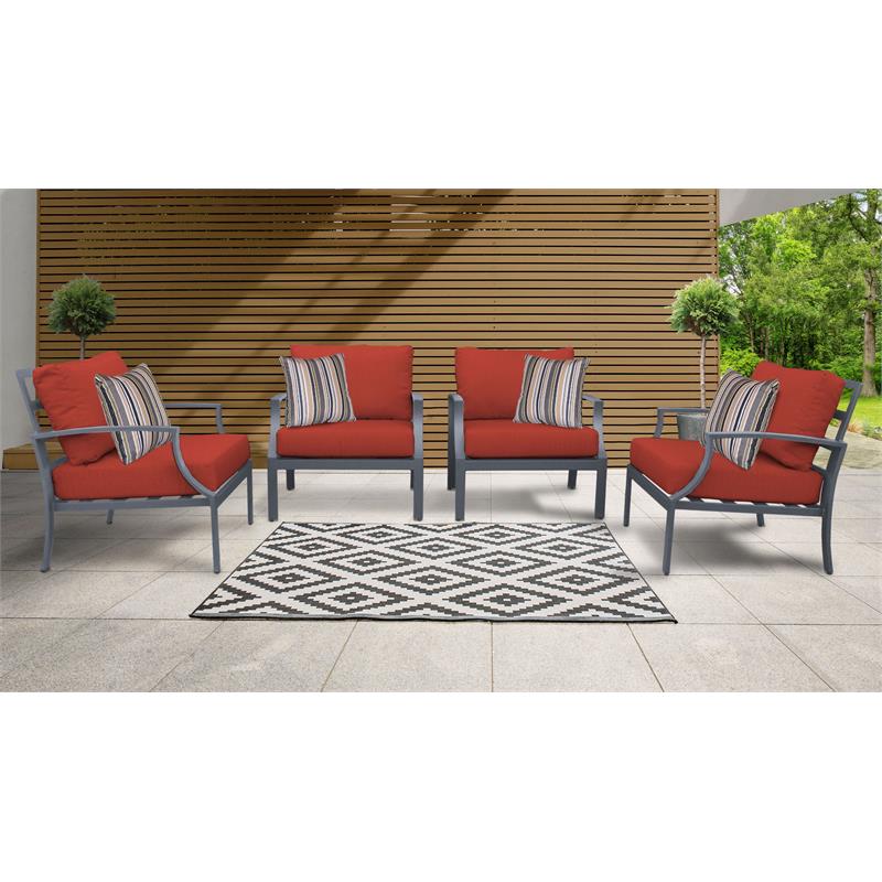 details about tk classics lexington 4 piece aluminum patio furniture set  04g in terracotta