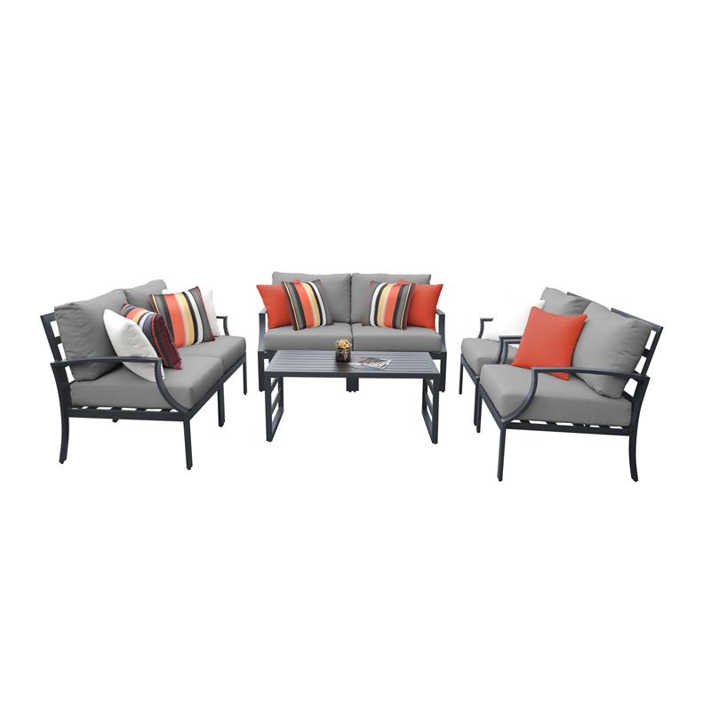 TK Classics Lexington 7 Piece Aluminum Patio Furniture Set 07e in Grey ...