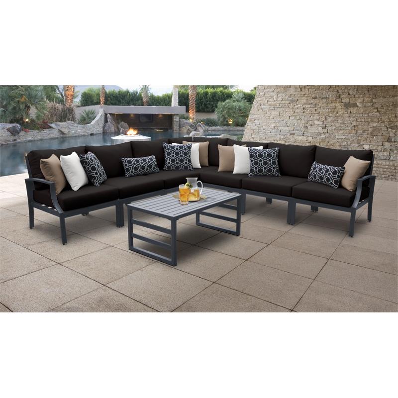 TK Classics Lexington 8 Piece Aluminum Patio Furniture Set 08a in Black ...