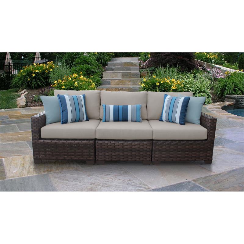 Kathy Ireland River Brook 3 Piece Wicker Patio Furniture Set 03c