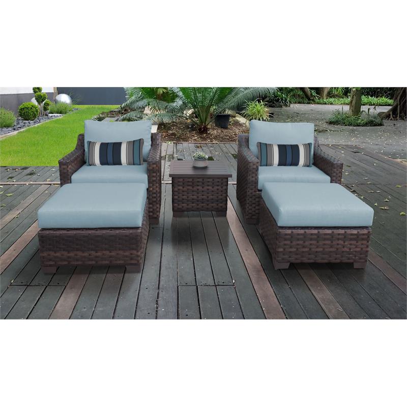 Kathy Ireland River Brook 5 Piece Outdoor Wicker Patio Furniture Set 05b In Spa Kathy Ireland River Brook 5 Piece Outdoor Wicker Patio Furniture Set 05b In Spa