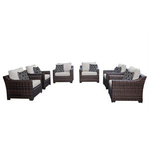 kathy ireland river brook 6 piece outdoor wicker patio furniture set 06w
