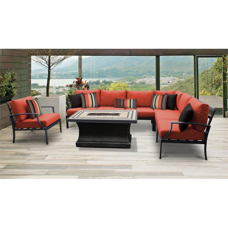 Tk Classics Lexington 8 Piece Aluminum Patio Furniture Set 08f In