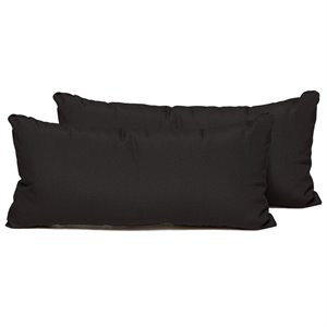 black outdoor throw pillows rectangle set of 2
