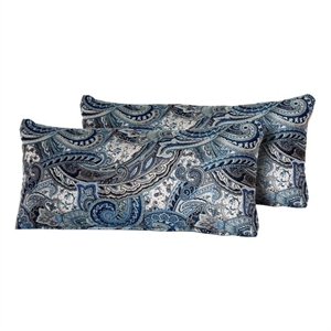 paisley indigo outdoor throw pillows rectangle set of 2