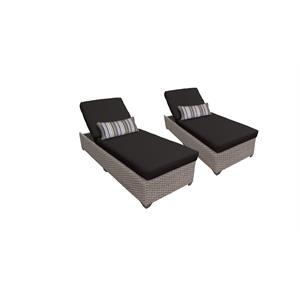 florence chaise set of 2 outdoor wicker patio furniture in black