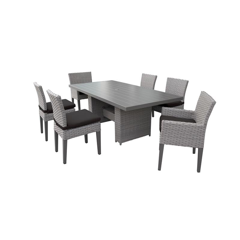 Home Styles Stone Harbor 7 Piece Metal Patio Dining Set in Black - 5601 ...