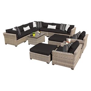 monterey 13 piece outdoor wicker patio furniture set 13a in black