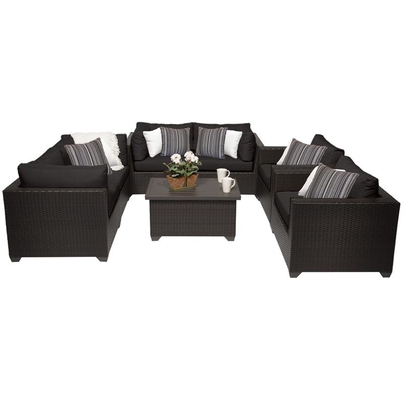 Belle 7 Piece Outdoor Wicker Patio Furniture Set 07c In Black Belle 07c Black