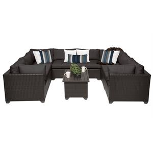 belle 9 piece outdoor wicker patio furniture set 09a in black