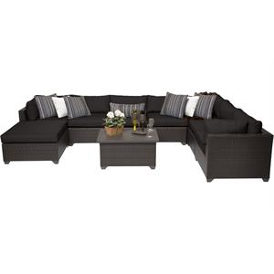belle 9 piece outdoor wicker patio furniture set 09b in black