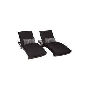 belle curved chaise set of 2 outdoor wicker patio furniture in black