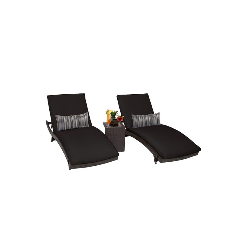 Belle Curved Chaise Set Of 2 Wicker Patio Furniture With Side Table In Black Belle Curved Chaise 2x St Black