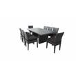 Belle Patio Dining Table with 8 Armless Chairs in Black