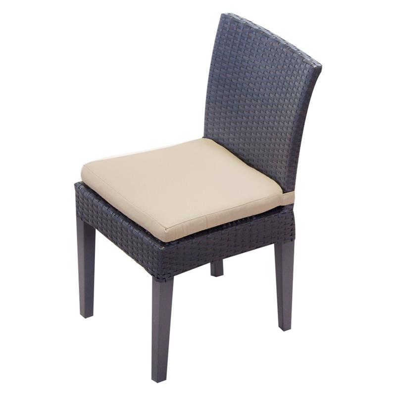 Belle Patio Dining Table with 8 Armless Chairs in Black