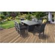 Belle Patio Dining Table with 8 Armless Chairs in Black