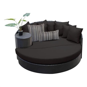 belle circular sun bed - outdoor wicker patio furniture in black