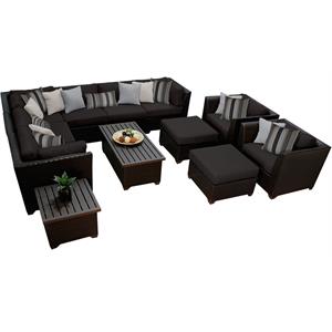 barbados 12 piece outdoor wicker patio furniture set 12c in black