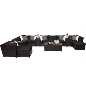barbados 14 piece outdoor wicker patio furniture set 14a in black