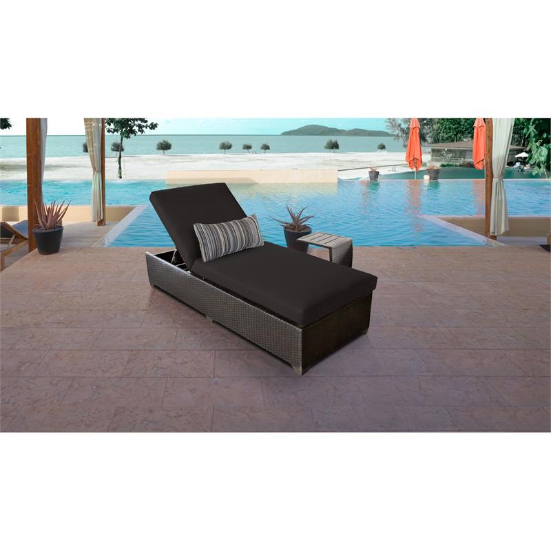 Barbados Chaise Outdoor Wicker Patio Furniture With Side Table In Black 1x St Barbados Chaise Outdoor Wicker Patio, Chaise Patio Furniture