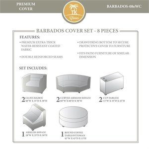 tk classics barbados 8 piece all weather cover set 08e in beige