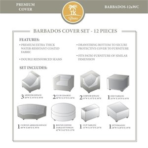 tk classics barbados 12 piece all weather cover set 12a in beige
