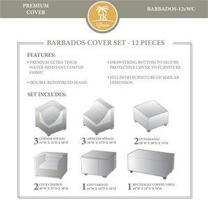 tk classics barbados 12 piece all weather cover set 12c in beige
