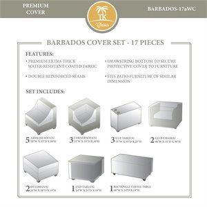 tk classics barbados 17 pc water resistant patio protective cover set in beige