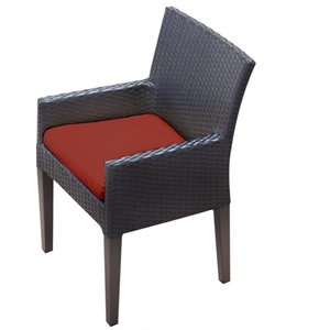 TKC Napa Wicker Patio Arm Dining Chairs in Terracotta (Set of 2)