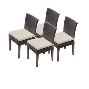 TKC Napa Wicker Patio Dining Chairs in Beige (Set of 4)