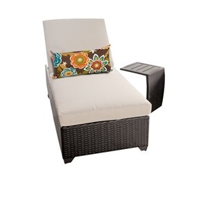 classic wicker patio lounges with side table