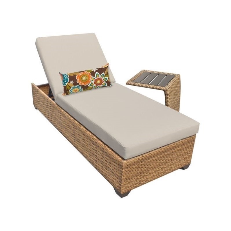 TKC Laguna Wicker Patio Lounges With Side Table in Beige eBay