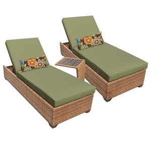 laguna 2 wicker patio lounges with side table