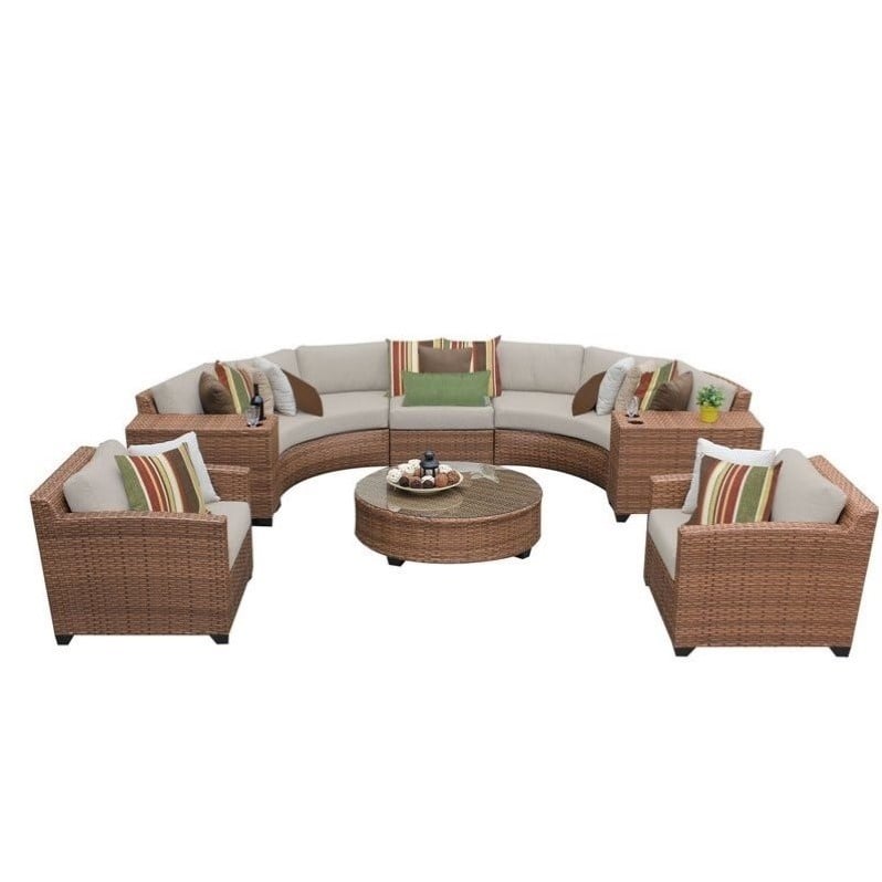 semi circle rattan garden furniture