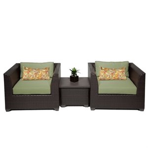 tk classics barbados 3 piece patio wicker sofa set 03a in cilantro