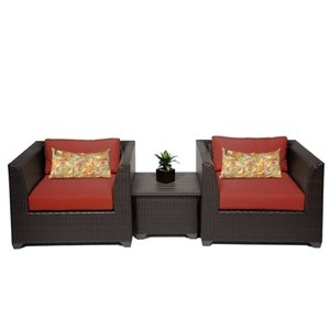 tk classics barbados 3 piece patio wicker sofa set 03a in terracotta