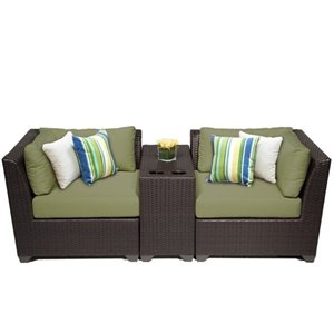 tk classics barbados 3 piece patio wicker sofa set 03b in cilantro