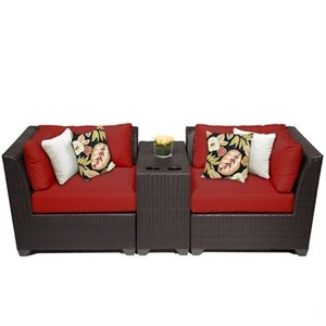 tk classics barbados 3 piece patio wicker sofa set 03b in terracotta