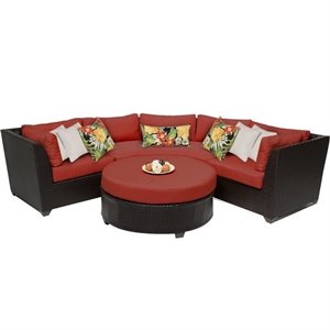 tk classics barbados 4 piece patio wicker sofa set 04a in terracotta