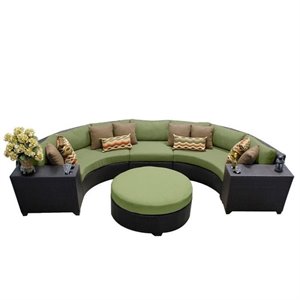 tk classics barbados 6 piece patio wicker sofa set 06c in cilantro