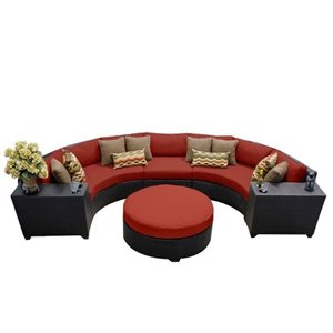 tk classics barbados 6 piece patio wicker sofa set 06c in terracotta